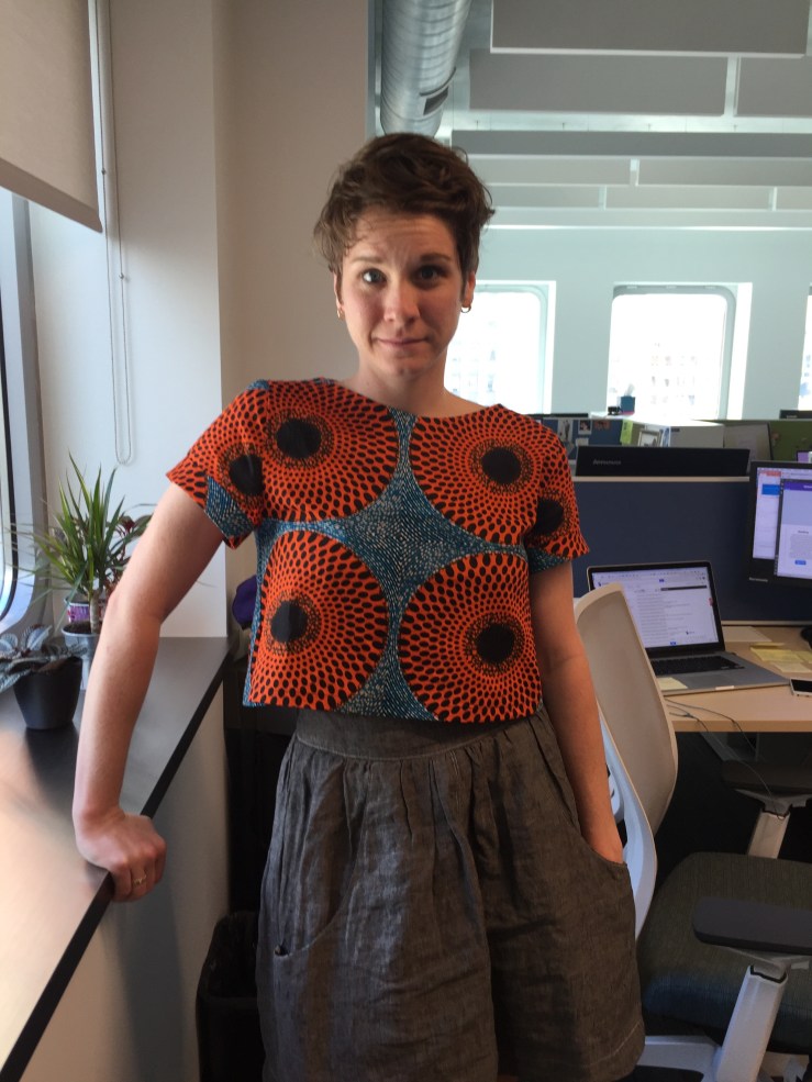 colorful wax print inari tee