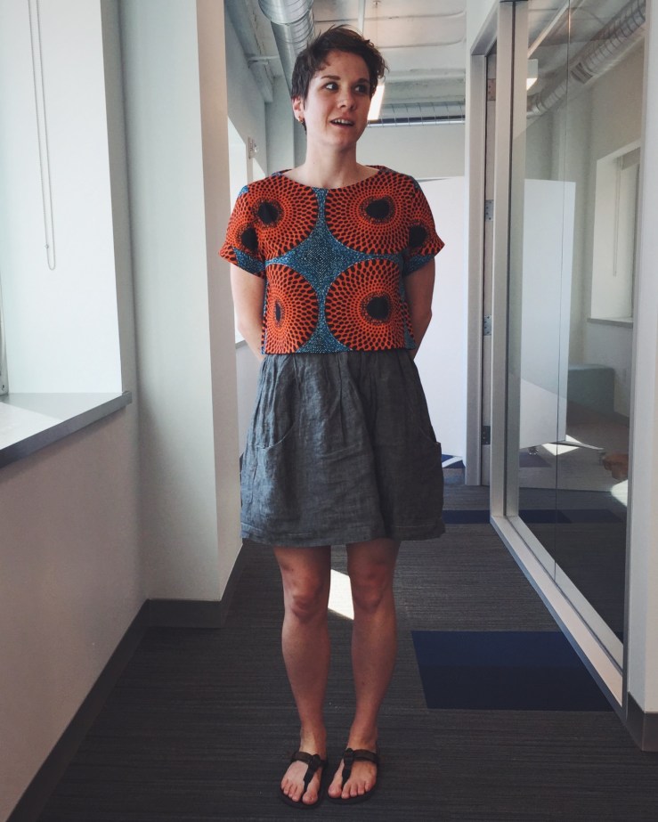 colorful wax print inari tee